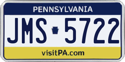 PA license plate JMS5722