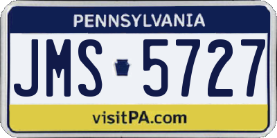 PA license plate JMS5727