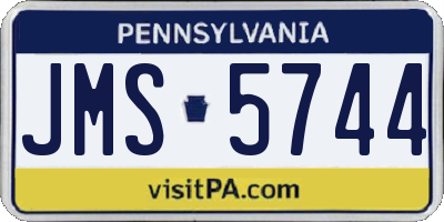 PA license plate JMS5744