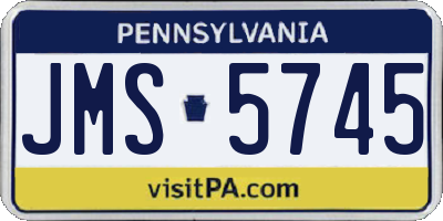 PA license plate JMS5745