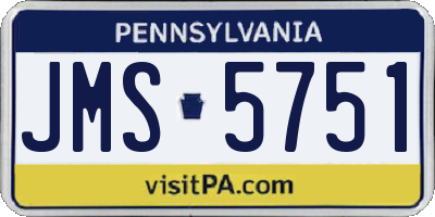 PA license plate JMS5751