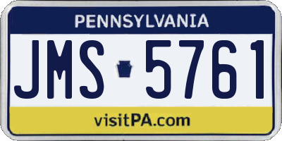 PA license plate JMS5761