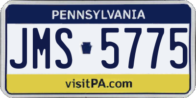 PA license plate JMS5775