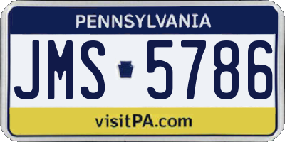 PA license plate JMS5786