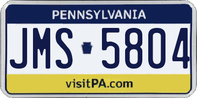 PA license plate JMS5804