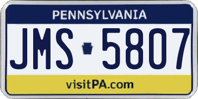 PA license plate JMS5807