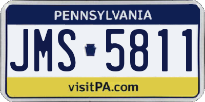 PA license plate JMS5811