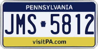 PA license plate JMS5812