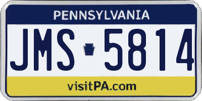 PA license plate JMS5814