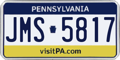 PA license plate JMS5817