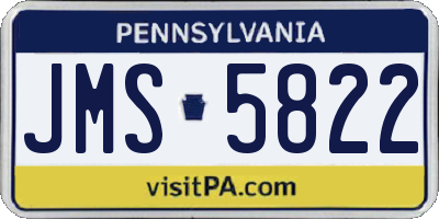 PA license plate JMS5822