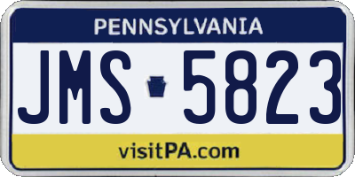 PA license plate JMS5823