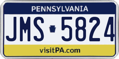 PA license plate JMS5824