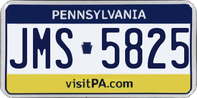 PA license plate JMS5825