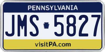 PA license plate JMS5827