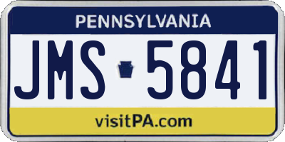 PA license plate JMS5841