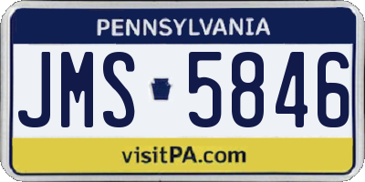 PA license plate JMS5846