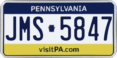 PA license plate JMS5847