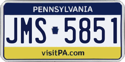 PA license plate JMS5851