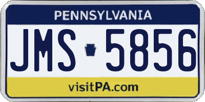 PA license plate JMS5856