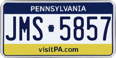 PA license plate JMS5857