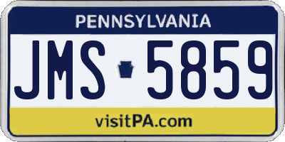 PA license plate JMS5859