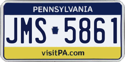 PA license plate JMS5861