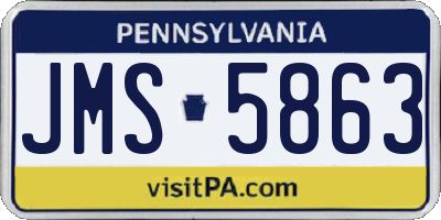 PA license plate JMS5863