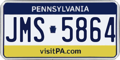 PA license plate JMS5864