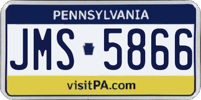 PA license plate JMS5866