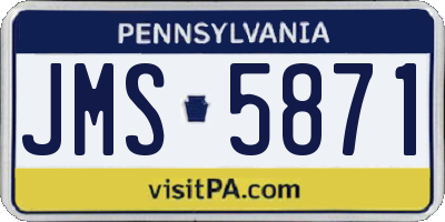 PA license plate JMS5871