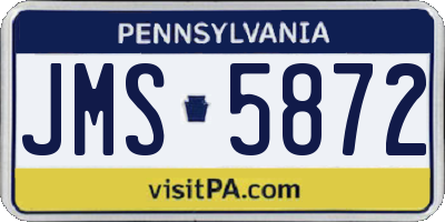 PA license plate JMS5872
