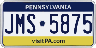 PA license plate JMS5875