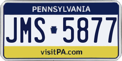 PA license plate JMS5877