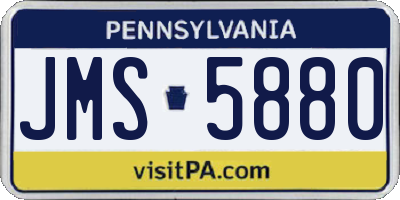 PA license plate JMS5880