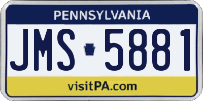 PA license plate JMS5881