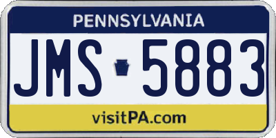 PA license plate JMS5883