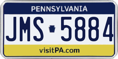 PA license plate JMS5884