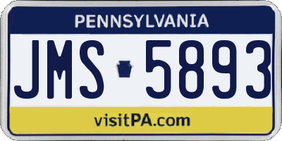 PA license plate JMS5893