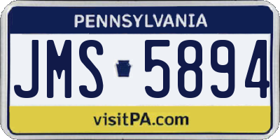 PA license plate JMS5894
