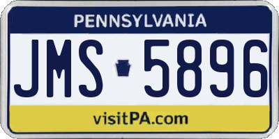 PA license plate JMS5896