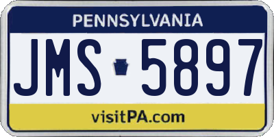 PA license plate JMS5897