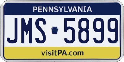 PA license plate JMS5899