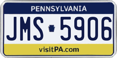 PA license plate JMS5906
