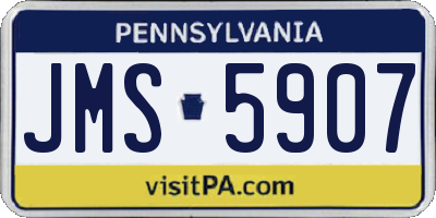 PA license plate JMS5907