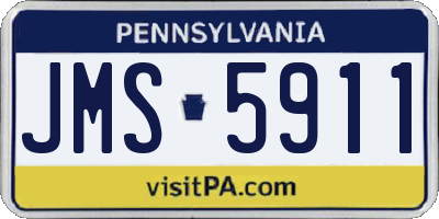 PA license plate JMS5911