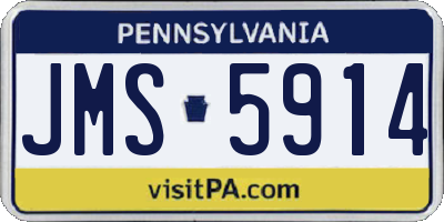 PA license plate JMS5914