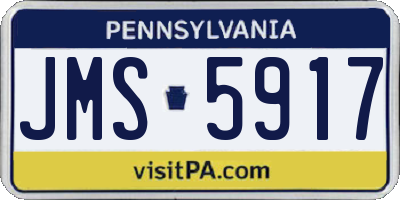 PA license plate JMS5917