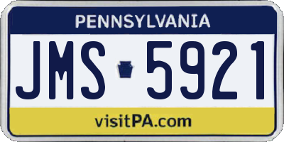 PA license plate JMS5921