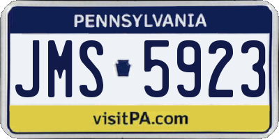PA license plate JMS5923